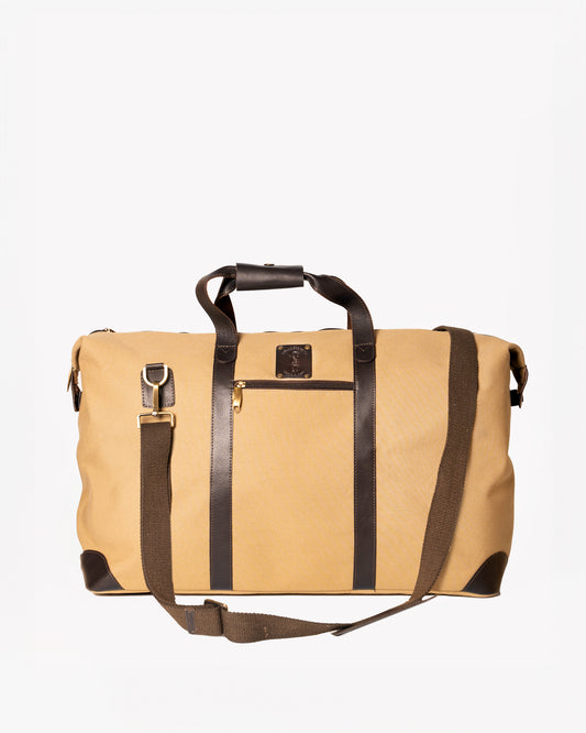 Weekend Bag Large  Canvas with Leather Trims - Sand