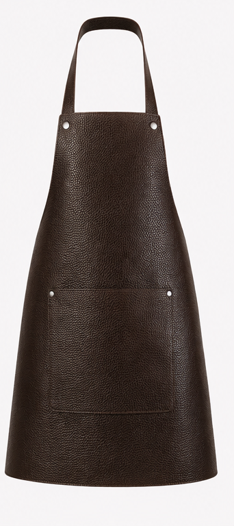 Leather Apron With Front Pocket - Brown